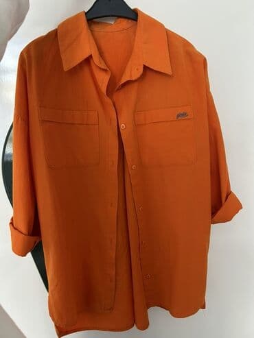 яркие женские леггинсы: Narıncı rəngli uzunqol köynək - Rəng: parlaq narıncı - Kumaş: yüngül — 1