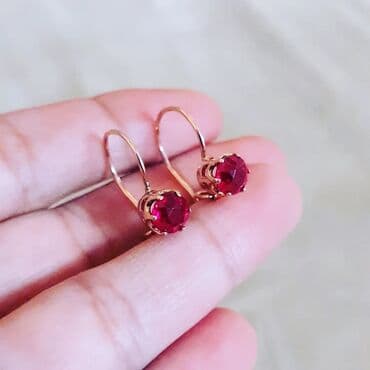 qizil halqa sirqalar: Sırğa, Çəhrayı qızıl, 583 Əyar, 252 g — 3