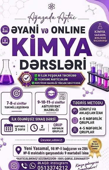 abituriyent: Repetitor, Kimya, Azərbaycan dili, Abituriyent hazırlığı, İmtahanlara hazırlıq — 1