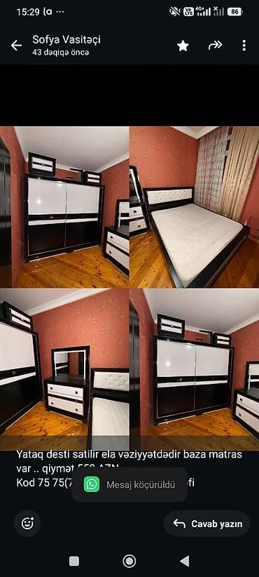 Yataq desti satilir ela vəziyyətdədir baza matras var . qiymət 550 — 1