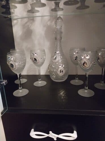 Qədəhlər, rəng - Ağ, Xrustal, 6 ədədli dəst, 200 ml, Rusiya