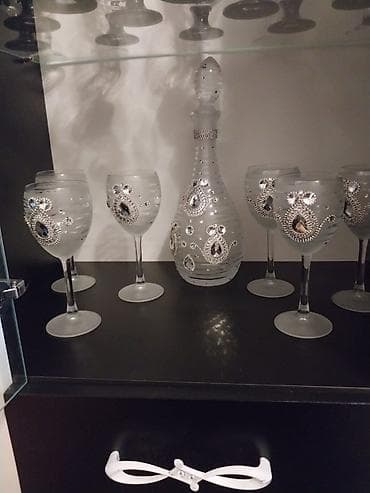 Tava-qazan: Qədəhlər, rəng - Ağ, Xrustal, 6 ədədli dəst, 200 ml, Rusiya — 1