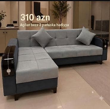 Künc divan – L şəkilli model - Rəng: açıq boz oturacaq və arxa