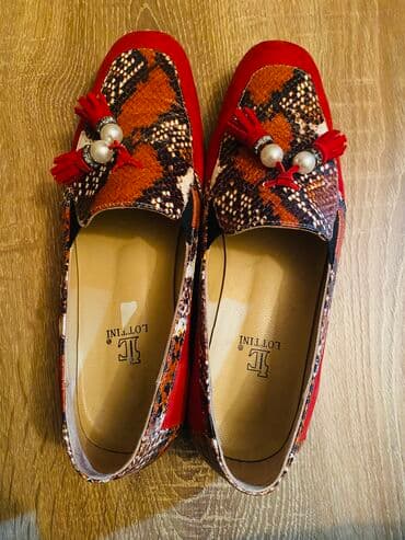 parça mokasinlər: Ölçü: 38, rəng - Qırmızı, İşlənmiş — 2