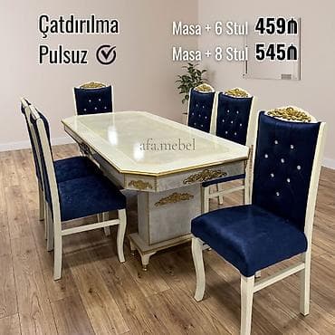 sdullar: NƏRGİZ masa dəsti👑 Yüksək keyfiyyətlə Qiymət: Masa 2x1 +6 stul ✨️ 459₼ — 1