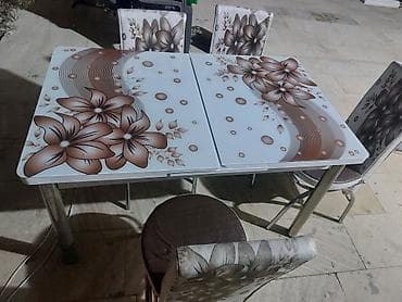 Mətbəx üçün, Açılan, Dördbucaq masa, 4 stul