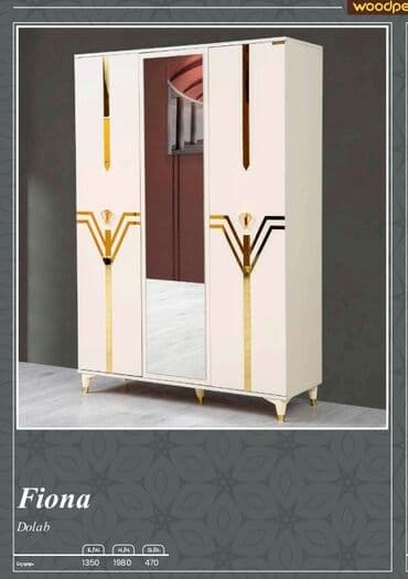 metbext dolabi: Yeni, Açılan, 3 qapılı Düz dolab, Qarderob, paltar dolabı, Türkiyə — 1