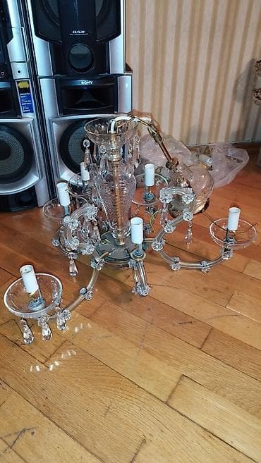 Çılçıraq, 6 lampa, Xrustal