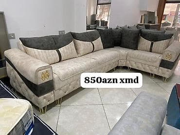 masa oturacaq: Künc divan dəsti - L‑şəkilli, 3+2 oturacaqlı künc kompozisiyası - — 1