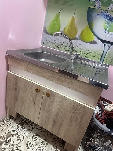 metbex şkafları: Mətbəx üçün paslanmayan poladdan birgözlü çanaqlı lavabo modulu - Üst — 2