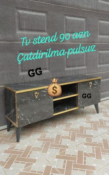 купить круглый стеклянный стол: TV stend rəng seçimi var — 1