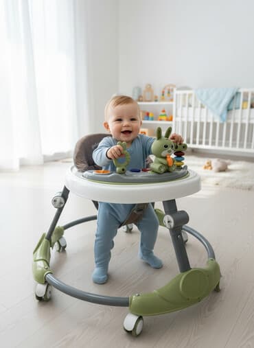 zig yolunda evler: Uşaq gəzdirəni (baby walker) - Dairəvi, dayanıqlı metal karkas və 8 — 1