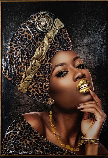 Afrika temalı dekorativ tablo - Texnika: Qarışıq media – yüksək