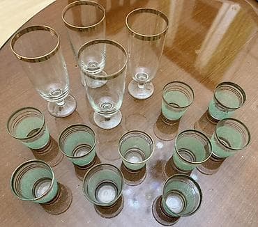 coca cola stekan: Stəkanlar, rəng - Yaşıl, Xrustal, 14 ədədli dəst, Rusiya — 2