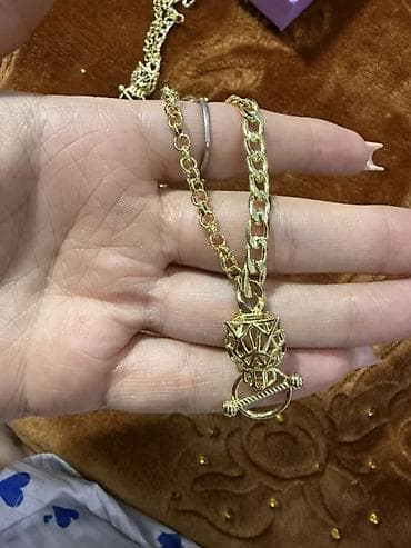 Çantalar: Qızılı rəngli zərgərlik dəsti - Dəst tərkibi: boyunbağı, qolbaq — 3