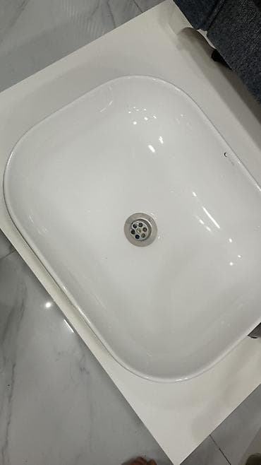 Прямоугольная Кухонная мойка, Без шкафа, Керамика — 2