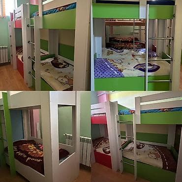 qosa carpayi: Oğlan və qız üçün, Çarpayı, Matras ilə, Siyirməsiz, MDF — 1