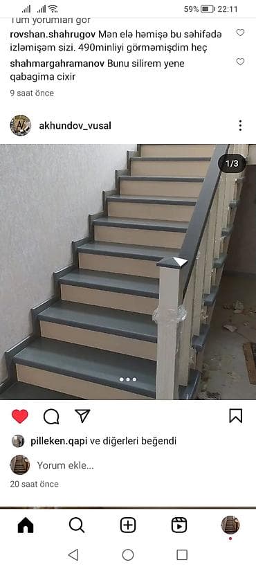 doşeme: Mərtəbədaxili pilləkənlərin hazırlanması və quraşdırılması xidməti. - — 1