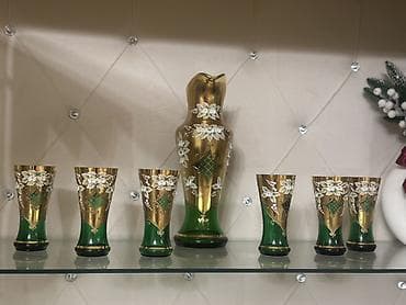 Mətbəx aksesuarları: Büllur qraf və stəkan dəsti - Tərkib: 1 ədəd qraf + 6 ədəd stəkan - — 1