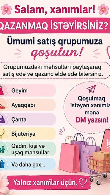 qadinlar üçün evde is: Salam bir daha xanımlar bizim paylaşımlardan SATIŞ edib pul qazana — 1