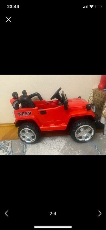 детские машинки на педалях: Uşaq üçün elektrikli maşın – Jeep tipli, qırmızı rəngdə — 3