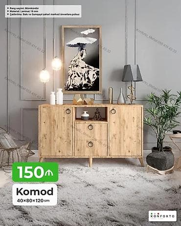 dolap ofis: Komod – 40×80×120 sm - Material: 18 mm laminat - Rəng seçimi — 1