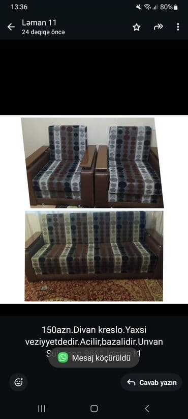 stol stul sumqayit: Divan, 2 kreslo — 1