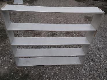 Ağ rəngli açıq rəf sistemi - Material: laminat/LDSP tipli taxta