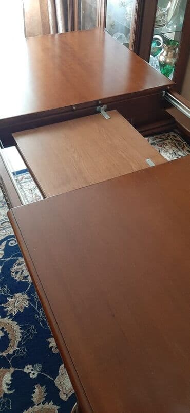 Комплекты столов и стульев: Гостиный стол, Раскладной, Дерево, Прямоугольный стол — 6