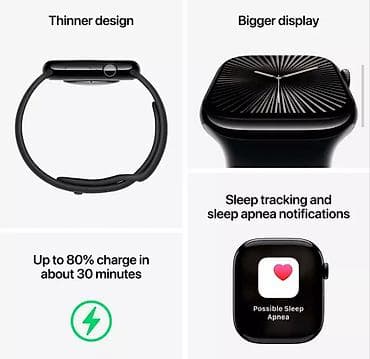 aple: Smart saat, Apple, Suya davamlı, rəng - Qara — 1