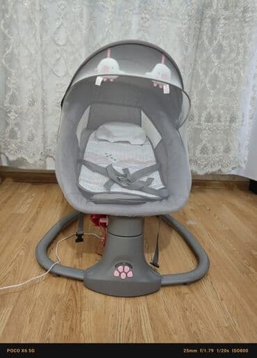 qidalandırmaq üçün uşaq stul yelləncək: Elektrikli beşik/uşaq yelləncəyi - Rəng: boz - Elektriklə işləyən — 1