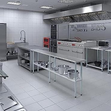 Paslanmayan poladdan istehsal olunmuş peşəkar mətbəx masaları — 4