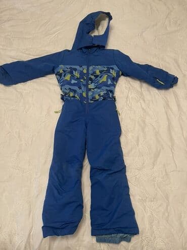 uşaq üçün dağ xizəkliyi üçün kombinezonlar: Uşaq üçün qışlıq kombinezon - Rəng: mavi, sinə hissəsində göy-yaşıl — 1