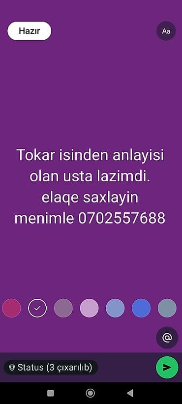 bakı iş: Tokarda ishleye bilecek usta lazimdi . isimiz daimidi — 1