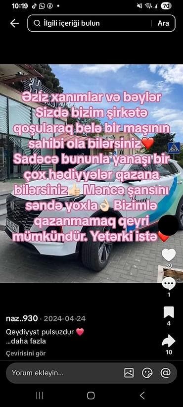 komekcisi: Ev köməkçisi tələb olunur, Dəyişən qrafik, Aylıq ödəniş — 1