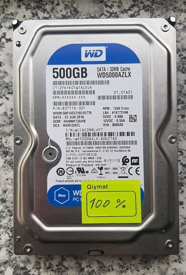 Personal kompüter üçün HDD - sərt disk - hard disk 500GB 100% HDD -