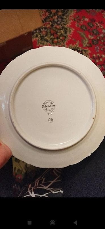 ag gilas murebbesi: Nahar dəsti, rəng - Ağ, Farfor, 6 nəfərlik, SSRİ — 3