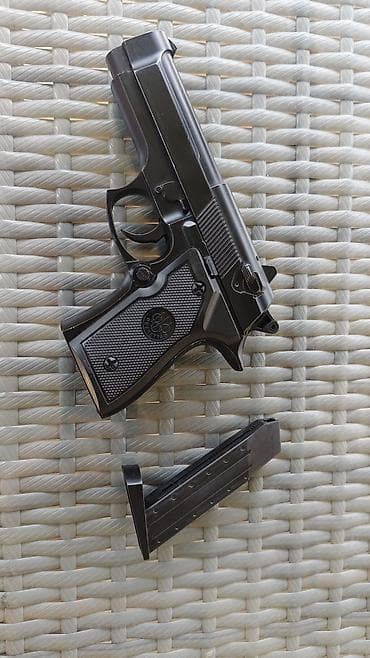 oyuncaq tapança: Beretta üslubunda hava tapançası (airsoft/BB görünüşlü) – qara rəngdə — 3
