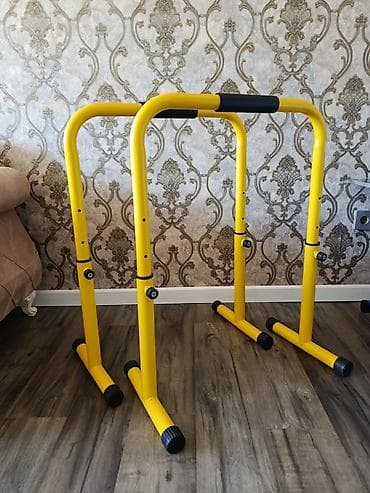 Sarı rəngli paralel dip bar/dip stendləri - Material: qalınməsaməli