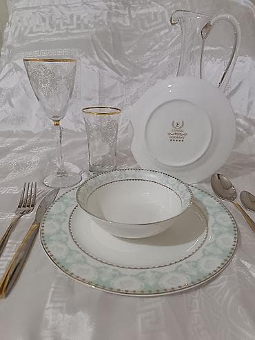 Nahar dəsti, rəng - Ağ, Farfor, 24 nəfərlik, Almaniya