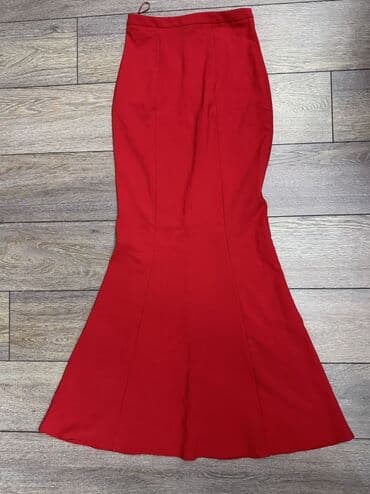 женские красные юбки: Yenidir, qırmızı uzun ətək, M-38 ölçü — 1