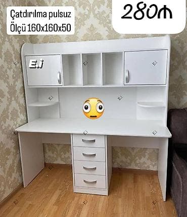 perla stol: - Ağıllı dizaynlı yazı/iş masası. Üst hissədə iki qapalı dolab və üç — 1