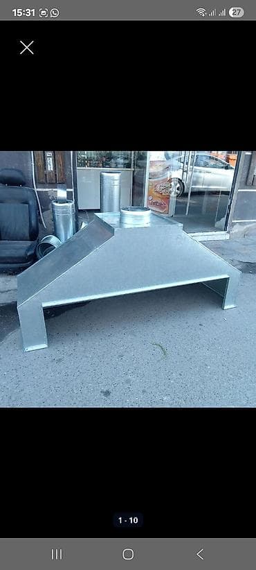 toz boya sobasi: Manqal və restoran üçün tüstü sovurma sistemi – metal havalandırma — 2