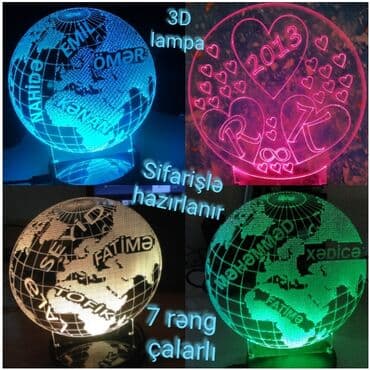 светодиодное табло бегущая строка: 3D lampalar. 7 rəng çalarları və sinxron rejim özü rəngləri dəyişir — 4