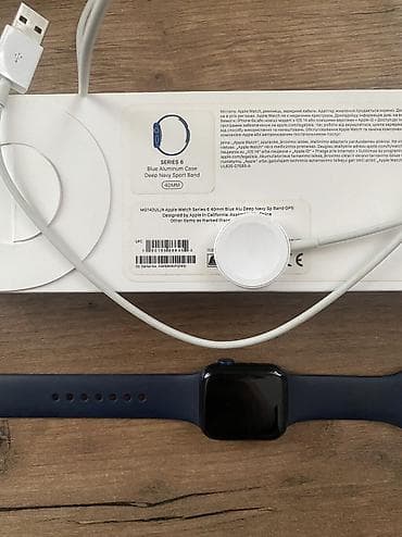 apple watch 6 44: Smart saat, Apple, Suya davamlı, rəng - Göy — 6