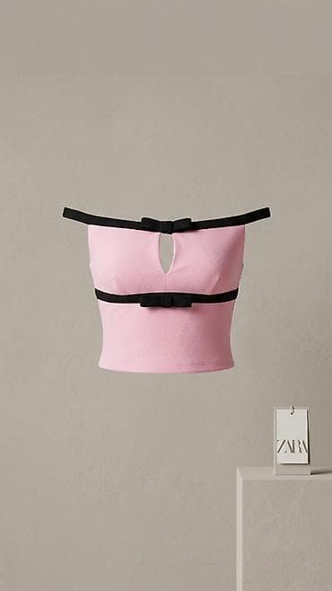 Zara qadın topu – zərif dizayn - Model: qısa kəsimli crop-top - Rəng — 1