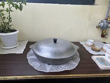 qab qaşiq: Döküm Çuğun Qazan Tava Böyük Ölçü, Qapaqlı. Sovetindir. İki Ədəd — 2