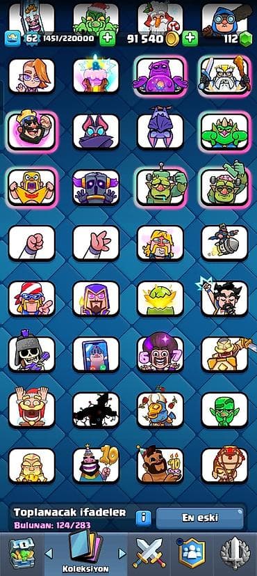 elektro akustik gitara: Clash Royale hesabı - Kral səviyyəsi: 62 - Kupa: 11 542+ - Qızıl: 91 — 9