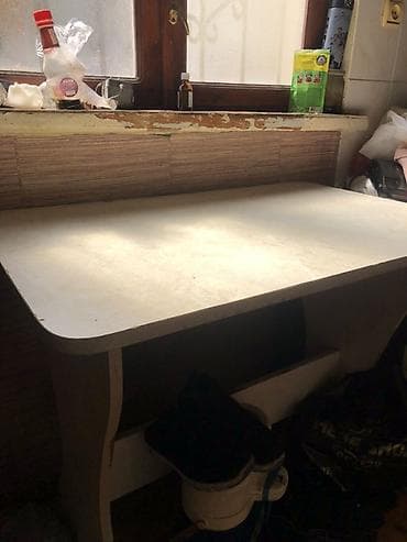 stol ev ucun: Mətbəx mebel dəsti – üst və alt dolablar + masa - Material — 3