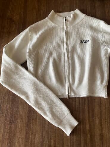 Qadın geyimləri: ZARA qadın kardiqanı - Rəng: ağ - Model: qısa (crop) kəsim - — 2
